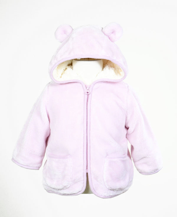 Newborn Girls Zip Up Fleece Hooded Coat with Ears